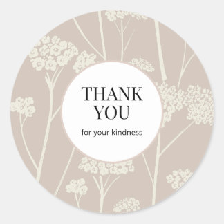 Sticker Rond Merci neutre à vapeur monochrome