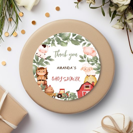 Sticker Rond Merci neutre pour les animaux de ferme