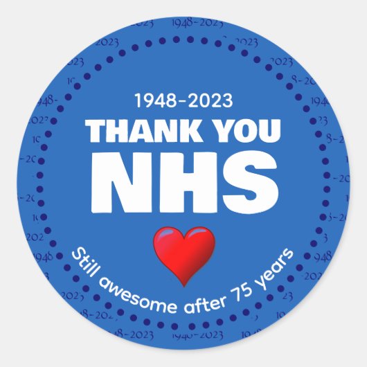 Sticker Rond MERCI NHS 75 ans (Devant)