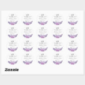 Sticker Rond Merci nikah muslim mariage violet fleuri (Feuille)