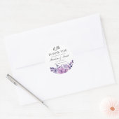 Sticker Rond Merci nikah muslim mariage violet fleuri (Enveloppe)