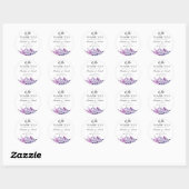 Sticker Rond Merci nikah muslim mariage violet fleuri (Feuille)