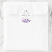 Sticker Rond Merci nikah muslim mariage violet fleuri (Sac)
