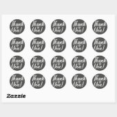 Sticker Rond Merci noir (Feuille)