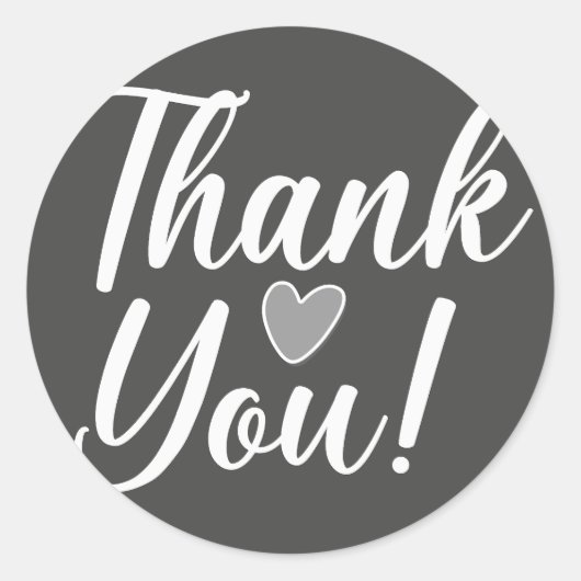 Sticker Rond Merci noir (Devant)