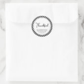 Sticker Rond Merci |Noir & Blanc moderne Simple Thankgiving (Sac)