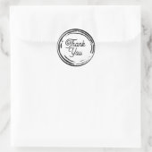 Sticker Rond Merci noir et blanc 2D Party (Sac)