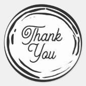 Sticker Rond Merci noir et blanc 2D Party (Devant)