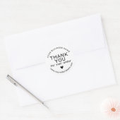 Sticker Rond Merci noir et blanc moderne pour votre commande (Enveloppe)