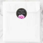 Sticker Rond Merci noir rose rose rose Mariage phoques (Sac)