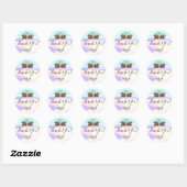 Sticker Rond Merci Nom 16e anniversaire Nails Manucure (Feuille)