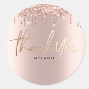 Sticker Rond Merci Nom 16e étincelle de la Parties scintillant
