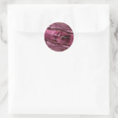 Sticker Rond Merci Nom 16e Marbre Rose Marsala nuptiale (Sac)