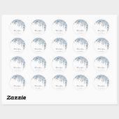 Sticker Rond Merci Nom 16e Parties scintillant d'argent nuptial (Feuille)