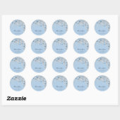 Sticker Rond Merci Nom 16e Parties scintillant d'argent nuptial (Feuille)