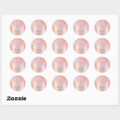 Sticker Rond Merci Nom 16e Parties scintillant de Rose nuptiale (Feuille)