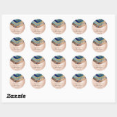Sticker Rond Merci Nom 16e Parties scintillant nuptiale Rose Bl (Feuille)