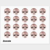 Sticker Rond Merci Nom 16e Rose nuptiale Eyelash gouttes 3D (Feuille)