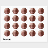 Sticker Rond Merci Nom 16e Rose nuptiale Gold Drips Brown (Feuille)
