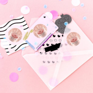 Sticker Rond Merci Nom 16e Rose nuptiale Lèvres brillantes