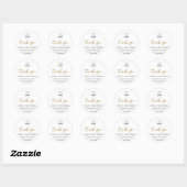 Sticker Rond Merci Nom commercial Logo Code QR Script Gold (Feuille)