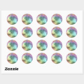 Sticker Rond Merci Nom Date Rainbow Drids Holographic (Feuille)
