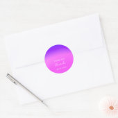 Sticker Rond Merci Nom Date Sweet 16e Mariage Rose violet (Enveloppe)