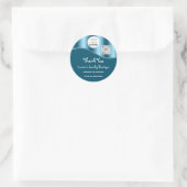 Sticker Rond Merci Nom de l'entreprise Logo Qr Code bleu (Sac)