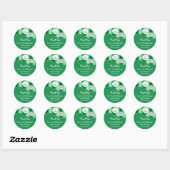 Sticker Rond Merci Nom de l'entreprise Logo Qr Code Emerald Gre (Feuille)