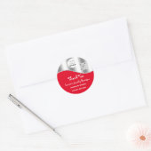 Sticker Rond Merci Nom de l'entreprise Logo Qr Code Rouge Argen (Enveloppe)