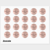 Sticker Rond Merci Nom Drips Rose Instagra rose (Feuille)