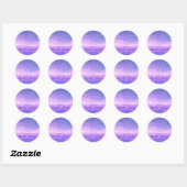 Sticker Rond Merci Nom du Rose Date Spark Beach Waves Purple (Feuille)