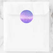 Sticker Rond Merci Nom du Rose Date Spark Beach Waves Purple (Sac)