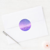 Sticker Rond Merci Nom du Rose Date Spark Beach Waves Purple (Enveloppe)