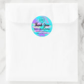Sticker Rond Merci Nom du script Histogrammes Holographiques Ro (Sac)