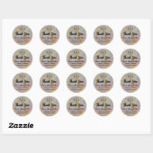 Sticker Rond Merci Nom du script Logo personnalisé Rose Gold (Feuille)