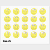 Sticker Rond Merci Nom du script Logo Qr Code en ligne Jaune (Feuille)