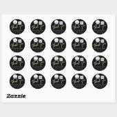 Sticker Rond Merci Nom du script Logo Qr Code en ligne Noir (Feuille)