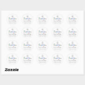 Sticker Rond Merci Nom du script Shop Holographique Blanc (Feuille)