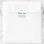 Sticker Rond Merci Nom du script Shop Web Logo Gold Blue (Sac)