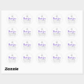 Sticker Rond Merci Nom du script Shop Web Logo Gold Purple (Feuille)