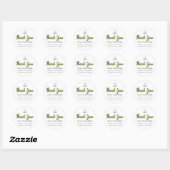 Sticker Rond Merci Nom du script Shop Web Logo Turquoise Gold (Feuille)