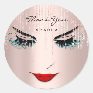 Sticker Rond Merci Nom Eyelash Rose Blush Sweet 16e