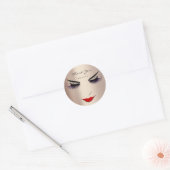 Sticker Rond Merci Nom Eyelash Sweet 16e Rose Rouge (Enveloppe)