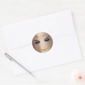 Sticker Rond Merci Nom Eyelash Sweet 16e Rose Skinny (Enveloppe)