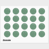 Sticker Rond Merci Nom Floral Mint Vert Mariage  (Feuille)