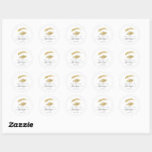Sticker Rond Merci Nom Gold Parties scintillant Lashes Logo Bla (Feuille)