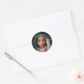 Sticker Rond Merci Nom Magnolia Floral Garden Blue Oceanic (Enveloppe)