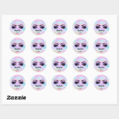 Sticker Rond Merci Nom Pink Holograph Pastels Eyelashes (Feuille)