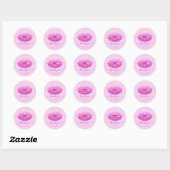 Sticker Rond Merci Nom Sweet16th. Violet Bride rose Baisers lèv (Feuille)